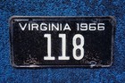 1966 Virginia License Plate Low   118