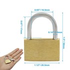 Hordion 2pcs Brass Padlock With Key  Small Keyed Padlocks Locker Lock