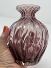 Antique Vintage Handblown Purple Swirl Glass Art Glass Vase