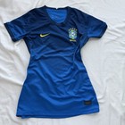 Nike Brazil Soccer Jersey Women   s Small Blue Cbf Brasil Football Shirt Dri-fit