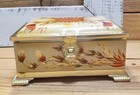 Vintage Linette Reading  Pa  Metal Tin Candy Box Hinged Allover Floral W Germany
