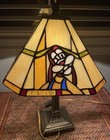 Disney Mickey Mouse  Minnie  Donald   Goofy Stained Glass Lamp Made In Usa Htf