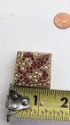 Vintage Compact Powder Mirror Case Faux Rhinestones