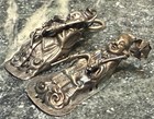 Pair Of Antique Chinese Silver Scholar Ornaments   Pendants - 42 Mm