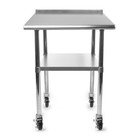 Stainless Steel 24  X 36  Nsf Kitchen Restaurant Prep Table W Backsplash Casters