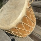 Authentic Native American Ceremonial Powwow Drum 25    L X 23 W X 13 T
