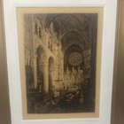 Antique Axel Haig Large Etching Cathedral Durham England 32 X 40 Pencil Signed
