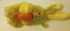Vintage Yellow Rabbit Plush With Carrot Easter Bunny Dakin  Stuffed Animal