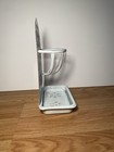 Antique French Metal White Enamel Ware Wall Mount Soap Dish Sponge Holder