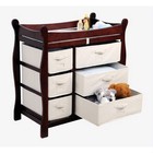 Espresso Baby Changing Table Diaper Station Storage Baskets Organizer Nursery