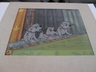 101 Dalmatians 3 Cute Puppies Disney Art Corner Cel 1961