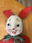 Vintage Stuffed Rabbit Plush Doll Red Shirt Multicolor Pants  14-24 In 