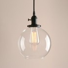 Permo Vintage Industrial Black Ceiling Pendant Light Globe Glass Lampshade