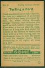 R26 Goudey Chewing Gum  Boy Scouts  1933  No 31  Testing A Ford