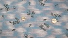 Vintage Blue Black Tiny Floral Cotton Blend Primitive Doll Quilt Fabric