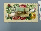C 1900 Die Cut Victorian Calling Card Scrap Doves   Roses Antique