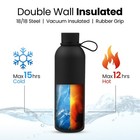 Sint Stainless Steel Double Wall Vacuum Insulated Sport Water Bottle 750ml Grey