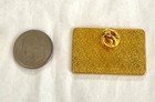 Large Canada Embossed   Enameled Goldtone Hat   Lapel Pin With Flag And Inukshuk