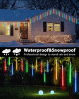 20 Tubes 480 Led Meteor Shower Rain Lights  11 8 Inches Cascading Icicle Lights 