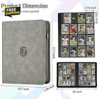 1024 Pocket Trading Card Binder 16 Pocket Side Loading Mtg Sports Cards Gray