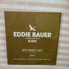 Eddie Bauer Kids 3 Piece Twin Sheet Set Nwt Pink And White Stripe New