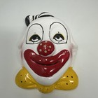 Set Of  Three Vintage Ceramic Clown Masks Wall Decor Made In Taiwan