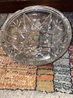 Vintage Mcm Glass Ashtray Lead Clear Crystal Cut Cigar Cigarette Starburst 6 5 