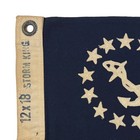 Small Vintage Cotton Sewn American Yacht Ensign Flag Anchor Cloth Nautical Art