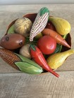 Vtg Handmade Gourd Bowl With Dried Gourds Arrangement Centerpiece Fall 21 Pieces