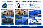 New 6pc Bungee Cord Tie Down Straps 12  18  24  Heavy Duty Cargo Luggage Set
