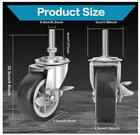 3 Inch Caster Wheels Threaded Stem Casters Set Of 4 Heavy Duty Swivel Wheel New 