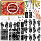 Temporary Tattoos Stencils Kit temporary Tattoos Kit - 8 Pcs 4 Colorbrown bla   