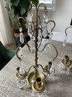 Pair Of French 19th Century Antique Girandoles Bronze  brass Crystal Candelabra