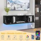Wall Floating Tv Stand 16 Color Led Entertainment Center Media Console 32-63  