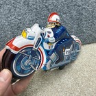 Vintage No 51  Tin Friction Police Motorcycle Toy Made In Japan 8 5   as Is 