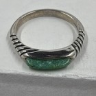 Native American Carolyn Pollack 925 Sterling Silver Turquoise Stackable Band 8