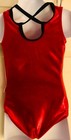 Gk Leotard Child Medium Red Black Mystique Ja Gymnastics Dance Tank Cm Nwt 