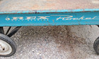 Vintage Rex Rocket Ball Bearing Blue Childs Metal Wagon - Bed Size Is 34 x15 x4 