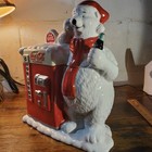 Vintage Coca-cola Polar Bear Vending Machine Cookie Jar Canister Kitchen Decor