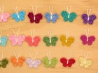 Crochet Small Tiny Butterfly Applique Embellishment 18 Pcs Mix Cardmaking