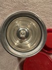 Vintage  Aladdin Thermos Red Plaid Half Pint 8 Oz Bottle With Cap 7    Tall Usa