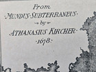 1890 Antique Map Athanasius Kircher Mundus Subterraneus South America No 51