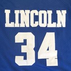 Basketball Jersey Jesus Shuttlesworth  34 Lincoln Blue white Sz Medium 