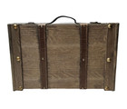 Vintage-style Storage Wooden Trunk Chest - Faux Leather  16  Length  Wood Box