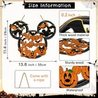 Halloween Mouse Shaped Door Sign Decorations  Black Cat Bat   Orange 