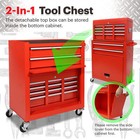 8-drawer Tool Box Organizer Top Chest Rolling Storage Cabinet W  Wheels Lock Key