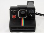 Vintage Polaroid Sx-70 Onestep Plus Black Rainbow Stripe Camera With Film Tested