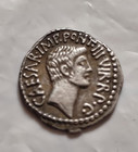 Roman Silver Denarius Mark Antony And Octavian