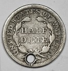 1853 Seated Liberty Half Dime   With Arrows   Holed   212641