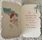 Unused Christmas Gingerbread Man Santa Hat Vintage Greeting Card 1950s 1960s